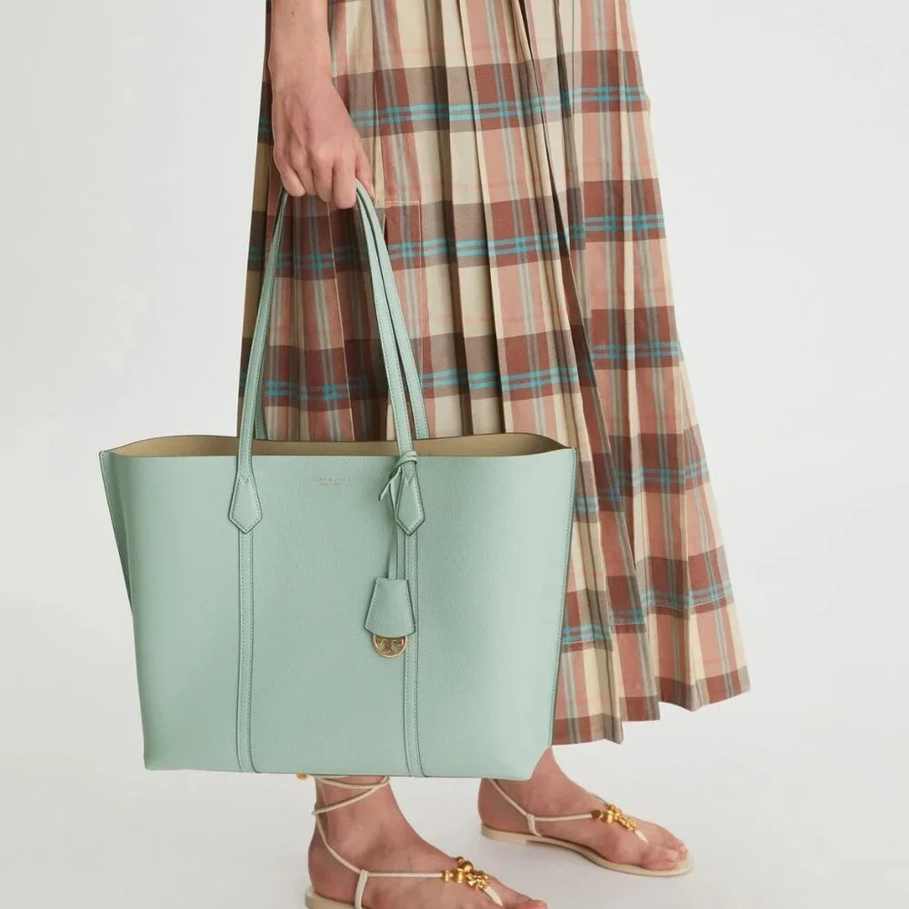 Tory Burch $378 Medium Pery Tote Meadow Mist NWT!